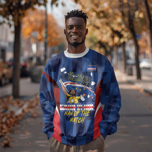 Custom Vozinha Cabo Verde Football Sweatshirt Tubaroes Azuis Man Of The Match
