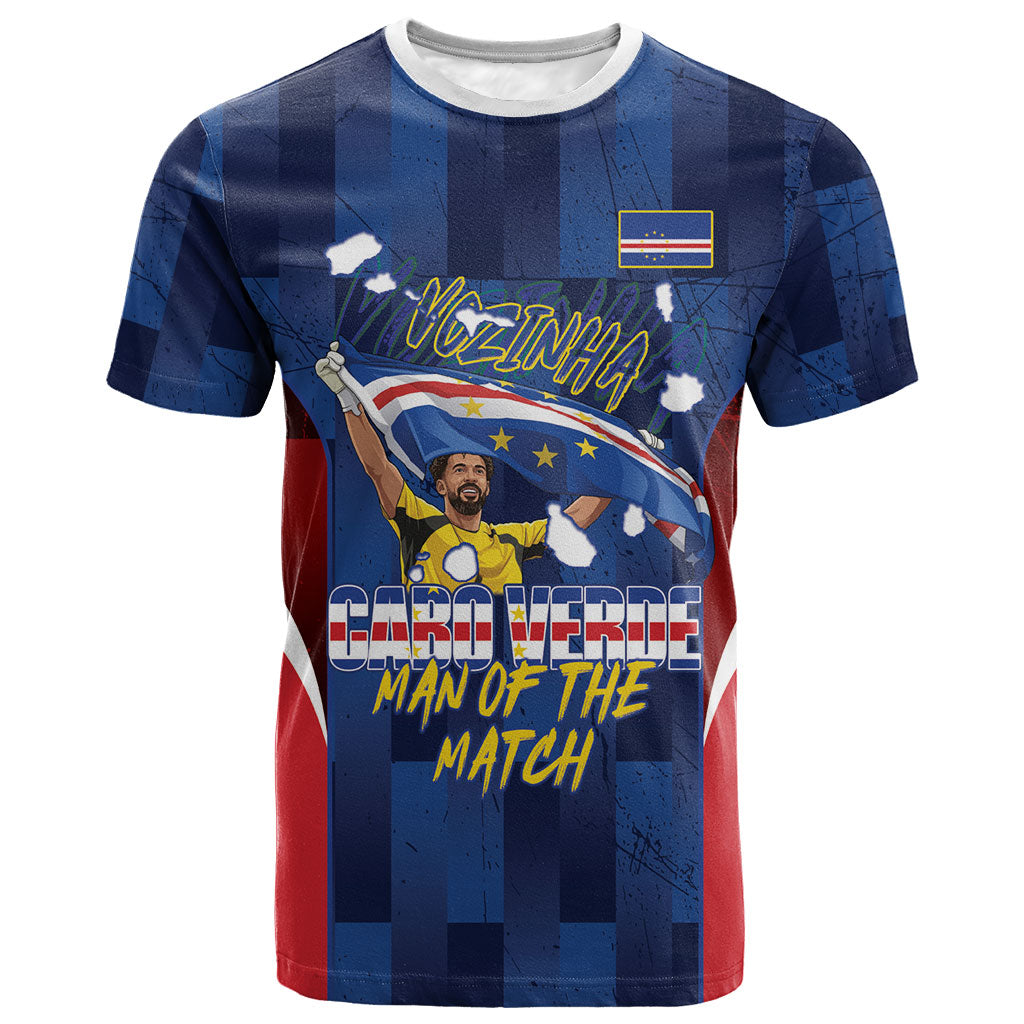 Custom Vozinha Cabo Verde Football T shirt Tubaroes Azuis Man Of The Match