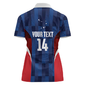 Custom Vozinha Cabo Verde Football Women Polo Shirt Tubaroes Azuis Man Of The Match