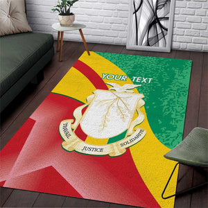 Personalised Guinea Independence Day Area Rug Happy 2 October Guinee Coat Of Arms