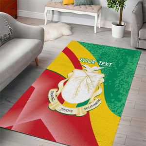 Personalised Guinea Independence Day Area Rug Happy 2 October Guinee Coat Of Arms