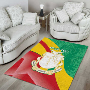 Personalised Guinea Independence Day Area Rug Happy 2 October Guinee Coat Of Arms