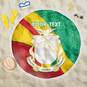 Personalised Guinea Independence Day Beach Blanket Happy 2 October Guinee Coat Of Arms