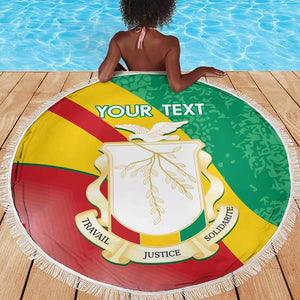 Personalised Guinea Independence Day Beach Blanket Happy 2 October Guinee Coat Of Arms