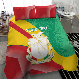 Personalised Guinea Independence Day Bedding Set Happy 2 October Guinee Coat Of Arms