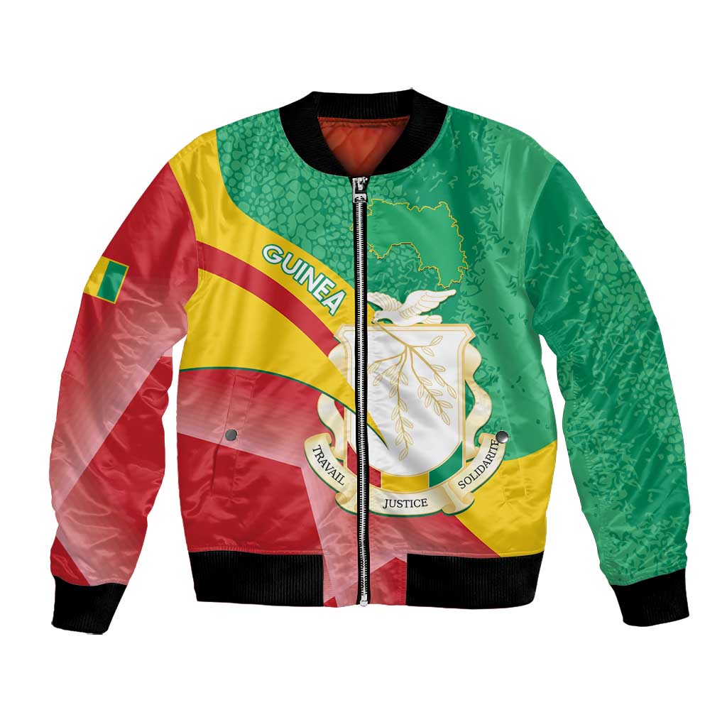 Personalised Guinea Independence Day Bomber Jacket Happy 2 October Guinee Coat Of Arms