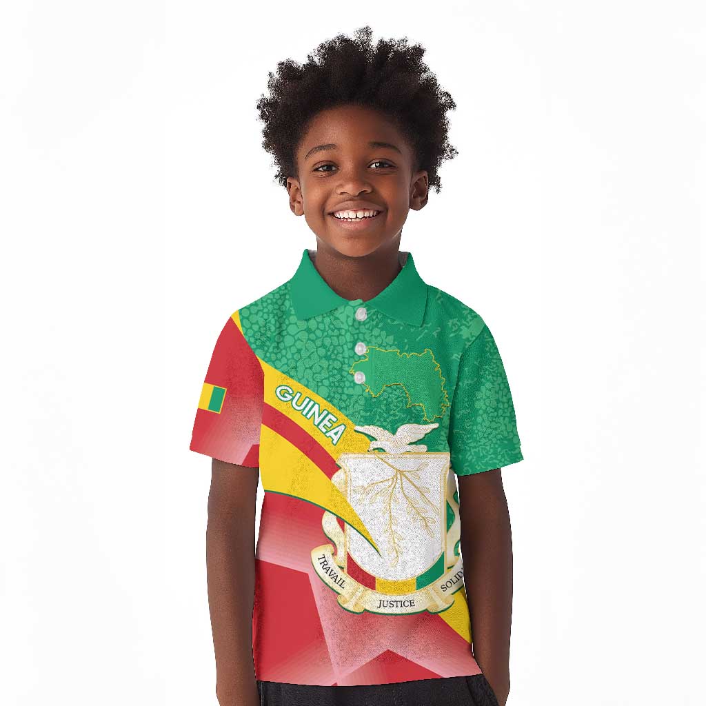 Personalised Guinea Independence Day Kid Polo Shirt Happy 2 October Guinee Coat Of Arms