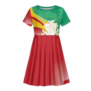 Personalised Guinea Independence Day Kid Short Sleeve Dress Happy 2 October Guinee Coat Of Arms