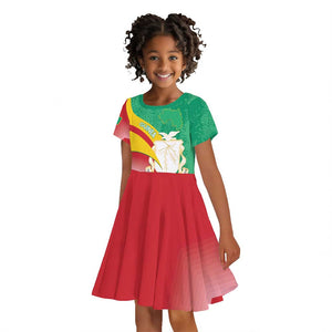 Personalised Guinea Independence Day Kid Short Sleeve Dress Happy 2 October Guinee Coat Of Arms