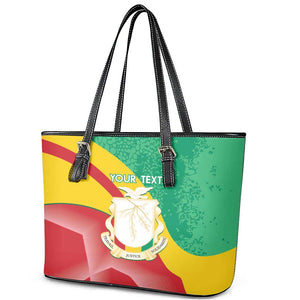 Personalised Guinea Independence Day Leather Tote Bag Happy 2 October Guinee Coat Of Arms