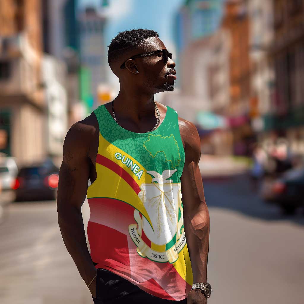 Personalised Guinea Independence Day Men Tank Top Happy 2 October Guinee Coat Of Arms