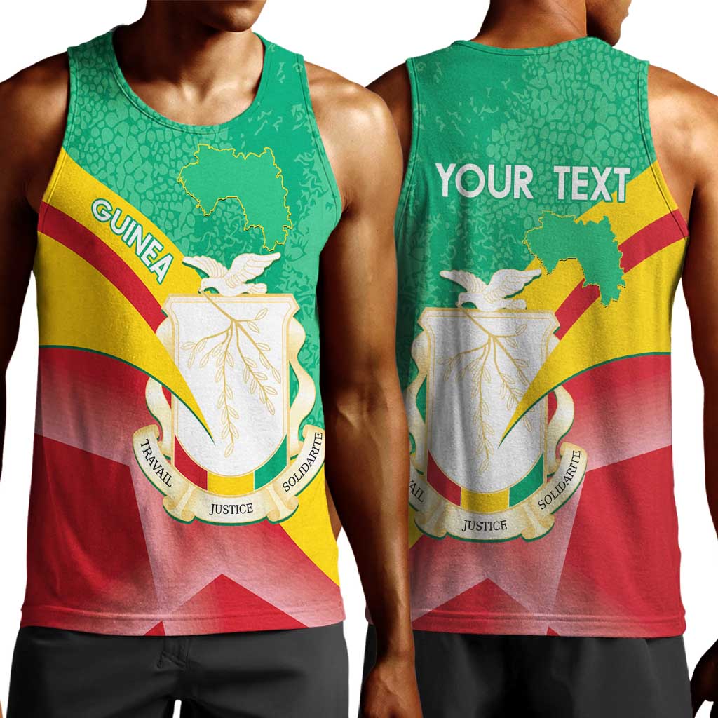 Personalised Guinea Independence Day Men Tank Top Happy 2 October Guinee Coat Of Arms
