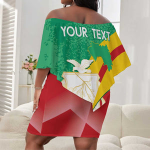 Personalised Guinea Independence Day Off Shoulder Short Dress Happy 2 October Guinee Coat Of Arms LT14