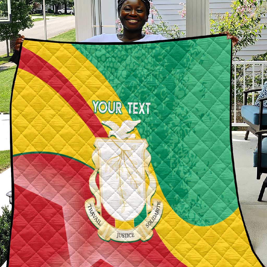 Personalised Guinea Independence Day Quilt Happy 2 October Guinee Coat Of Arms