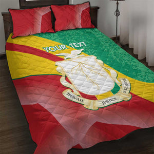 Personalised Guinea Independence Day Quilt Bed Set Happy 2 October Guinee Coat Of Arms