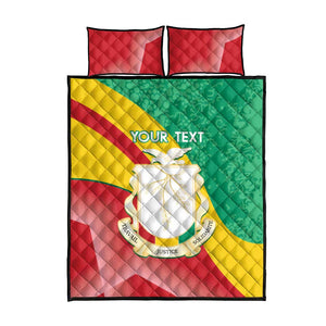 Personalised Guinea Independence Day Quilt Bed Set Happy 2 October Guinee Coat Of Arms