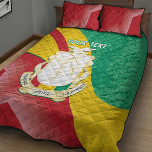 Personalised Guinea Independence Day Quilt Bed Set Happy 2 October Guinee Coat Of Arms