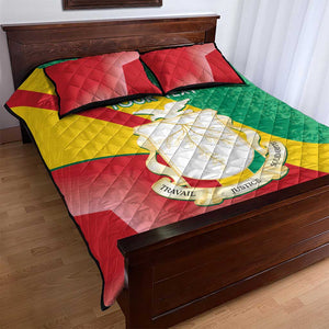 Personalised Guinea Independence Day Quilt Bed Set Happy 2 October Guinee Coat Of Arms