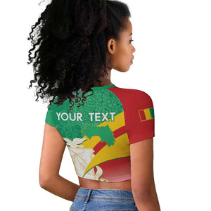 Personalised Guinea Independence Day Raglan Cropped T shirt Happy 2 October Guinee Coat Of Arms