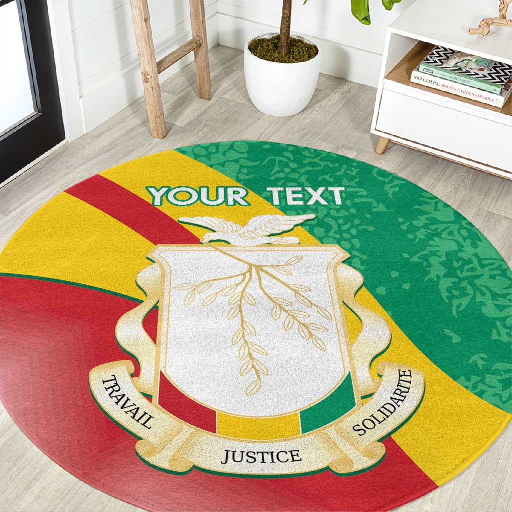 Personalised Guinea Independence Day Round Carpet Happy 2 October Guinee Coat Of Arms