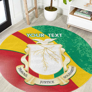 Personalised Guinea Independence Day Round Carpet Happy 2 October Guinee Coat Of Arms