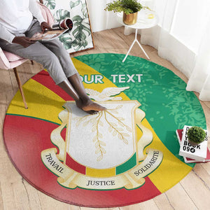 Personalised Guinea Independence Day Round Carpet Happy 2 October Guinee Coat Of Arms