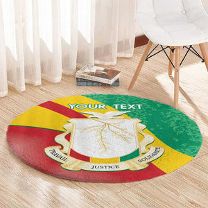 Personalised Guinea Independence Day Round Carpet Happy 2 October Guinee Coat Of Arms