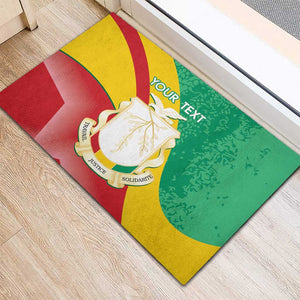 Personalised Guinea Independence Day Rubber Doormat Happy 2 October Guinee Coat Of Arms