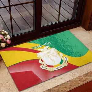 Personalised Guinea Independence Day Rubber Doormat Happy 2 October Guinee Coat Of Arms