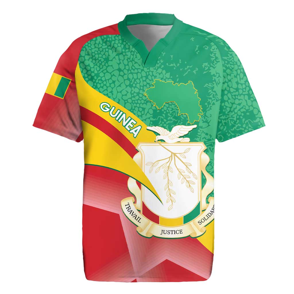 Personalised Guinea Independence Day Rugby Jersey Happy 2 October Guinee Coat Of Arms