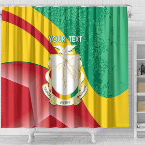 Personalised Guinea Independence Day Shower Curtain Happy 2 October Guinee Coat Of Arms