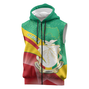 Personalised Guinea Independence Day Sleeveless Zip Hoodie Happy 2 October Guinee Coat Of Arms - African Pride