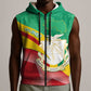 Personalised Guinea Independence Day Sleeveless Zip Hoodie Happy 2 October Guinee Coat Of Arms - African Pride