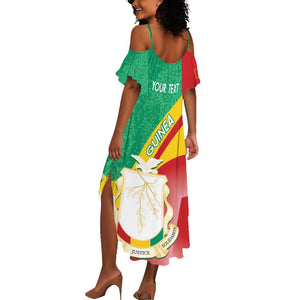 Personalised Guinea Independence Day Summer Maxi Dress Happy 2 October Guinee Coat Of Arms