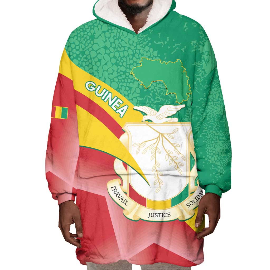 Personalised Guinea Independence Day Wearable Blanket Hoodie Happy 2 October Guinee Coat Of Arms