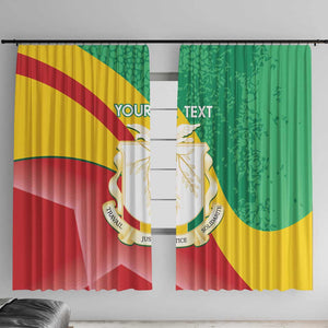 Personalised Guinea Independence Day Window Curtain Happy 2 October Guinee Coat Of Arms