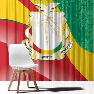 Personalised Guinea Independence Day Window Curtain Happy 2 October Guinee Coat Of Arms