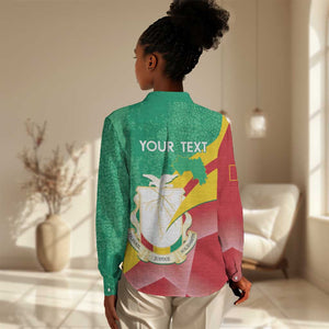 Personalised Guinea Independence Day Women Casual Shirt Happy 2 October Guinee Coat Of Arms