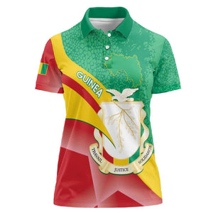 Personalised Guinea Independence Day Women Polo Shirt Happy 2 October Guinee Coat Of Arms