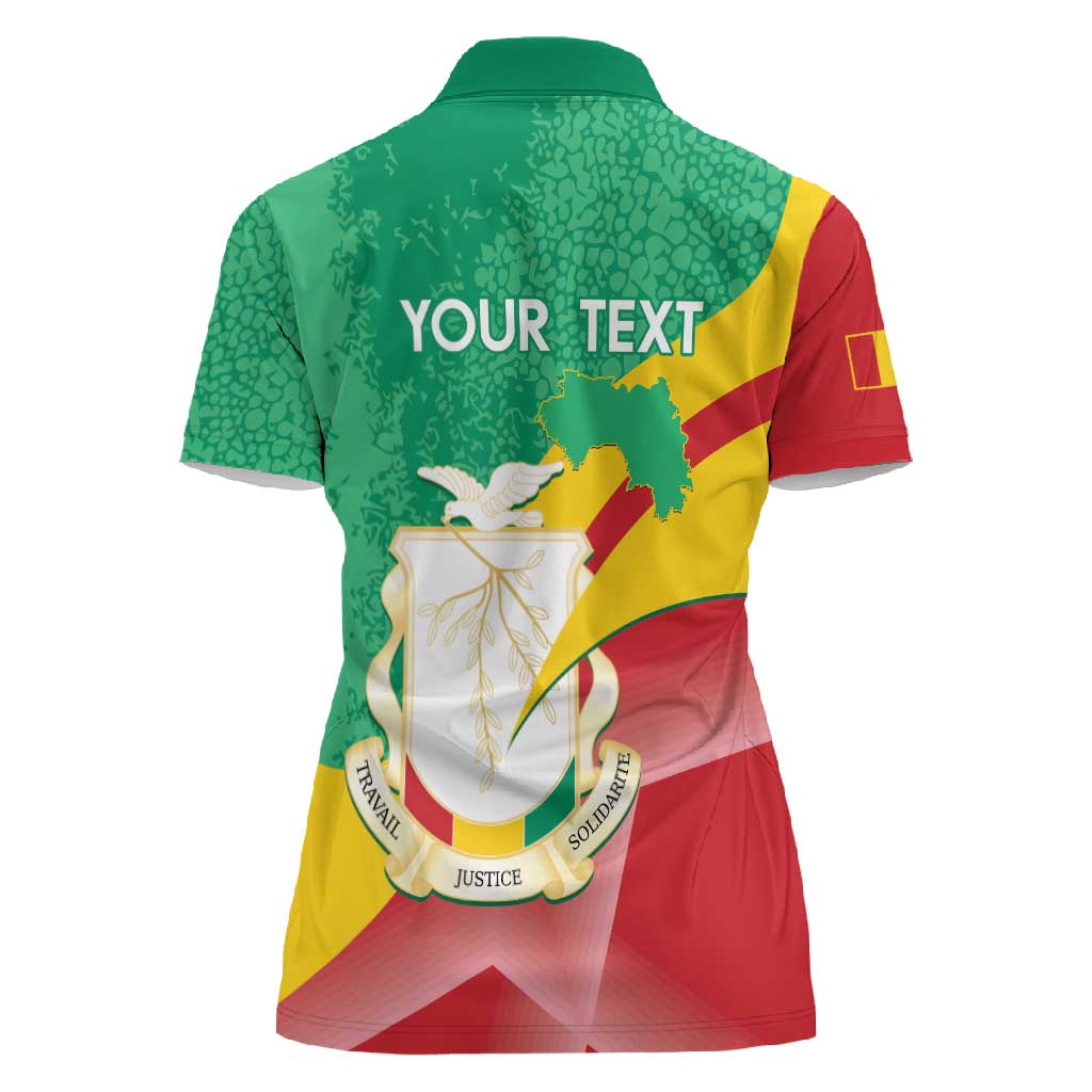 Personalised Guinea Independence Day Women Polo Shirt Happy 2 October Guinee Coat Of Arms