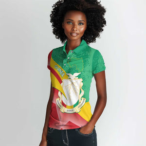 Personalised Guinea Independence Day Women Polo Shirt Happy 2 October Guinee Coat Of Arms