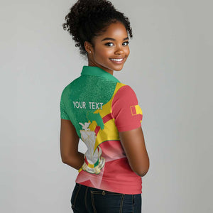 Personalised Guinea Independence Day Women Polo Shirt Happy 2 October Guinee Coat Of Arms