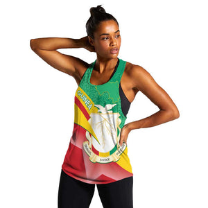 Personalised Guinea Independence Day Women Racerback Tank Happy 2 October Guinee Coat Of Arms