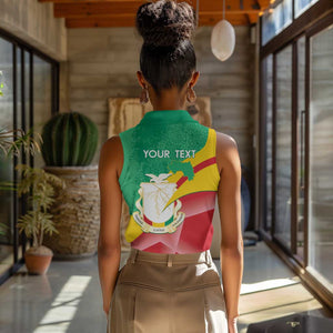 Personalised Guinea Independence Day Women Sleeveless Polo Shirt Happy 2 October Guinee Coat Of Arms