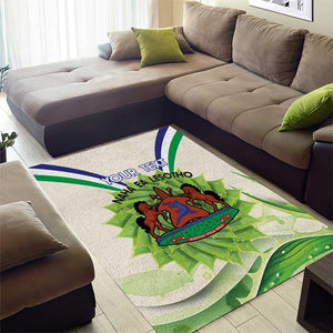 Personalised Lesotho Independence Day Area Rug Aloe Polyphylla Mix Coat Of Arms