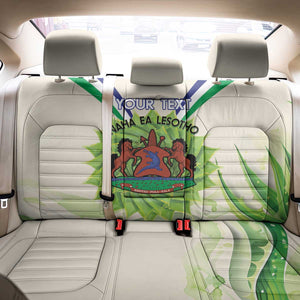 Personalised Lesotho Independence Day Back Car Seat Cover Aloe Polyphylla Mix Coat Of Arms