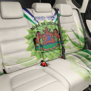 Personalised Lesotho Independence Day Back Car Seat Cover Aloe Polyphylla Mix Coat Of Arms