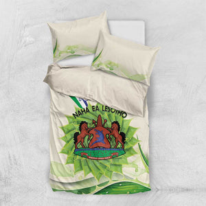 Personalised Lesotho Independence Day Bedding Set Aloe Polyphylla Mix Coat Of Arms