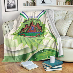 Personalised Lesotho Independence Day Blanket Aloe Polyphylla Mix Coat Of Arms