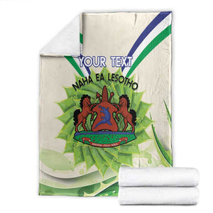 Personalised Lesotho Independence Day Blanket Aloe Polyphylla Mix Coat Of Arms